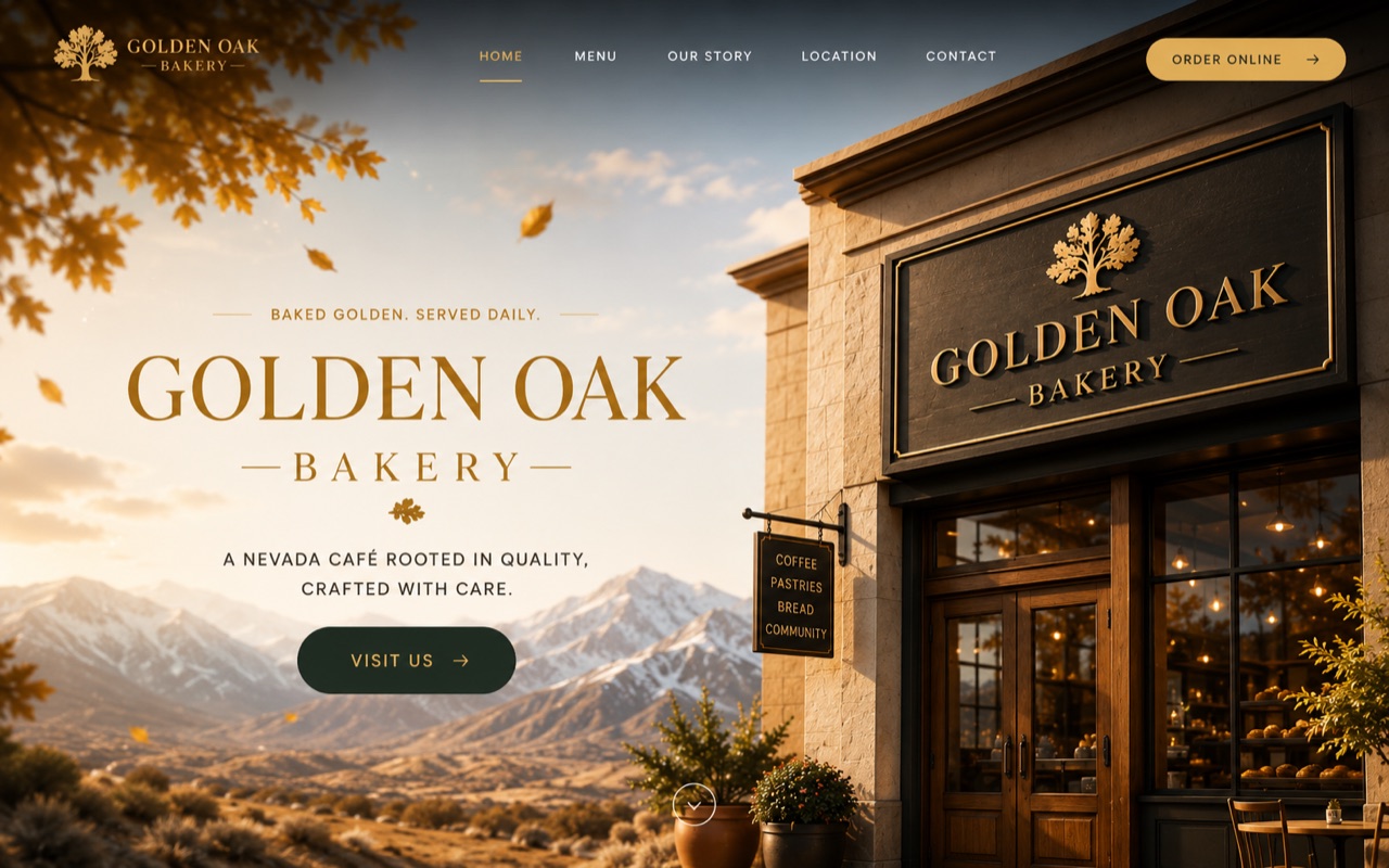 Café & Bakery website reference